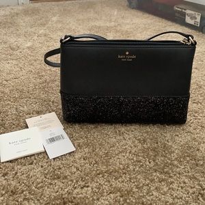 Kate Spade Black Glitter Crossbody Bag